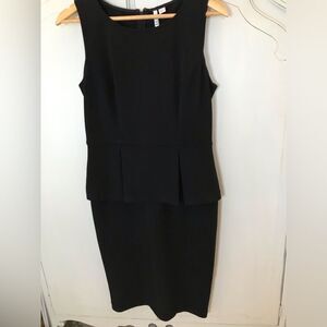 ELLE Black Sleeveless with Peplum Fitted Sheath Cocktail Dress Size 8